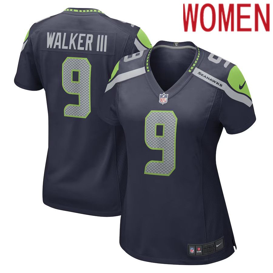 Women Seattle Seahawks #9 Kenneth Walker III Nike College Navy Game Player NFL Jersey->women nfl jersey->Women Jersey